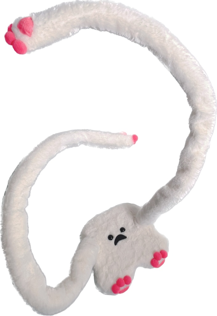 BIGサイズ ドールスタンド もふもふマン ホワイト×ピンク