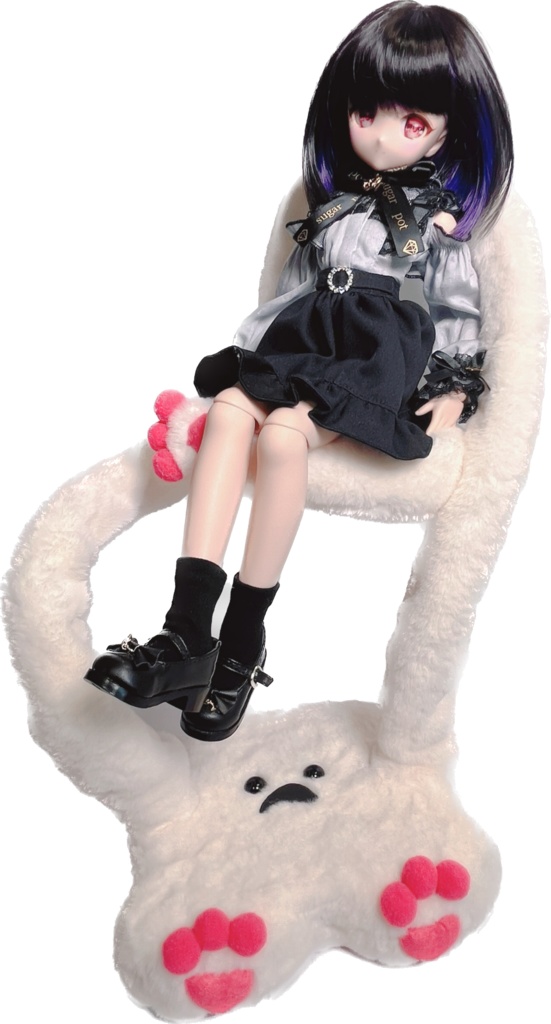 BIGサイズ ドールスタンド もふもふマン ホワイト×ピンク