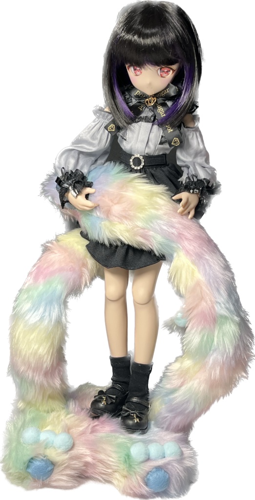 ドールスタンド もふもふマン ミックス×ベビーブルー