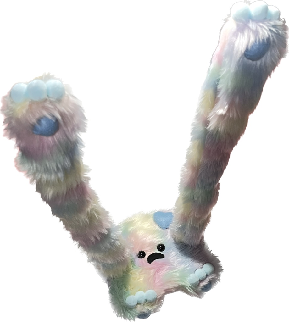 ドールスタンド もふもふマン ミックス×ベビーブルー