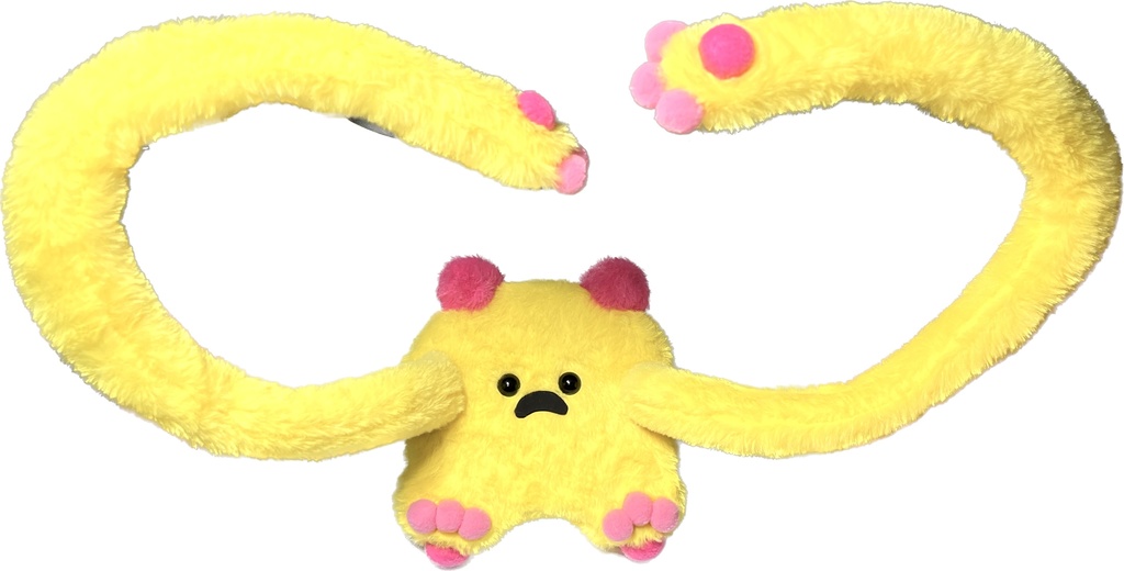 ドールスタンド もふもふマン イエロー×ピンク