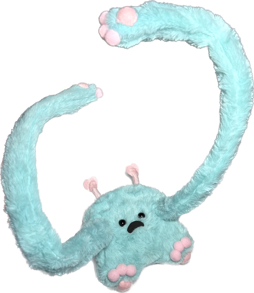 ドールスタンド もふもふマン ミントグリーン×ピンク