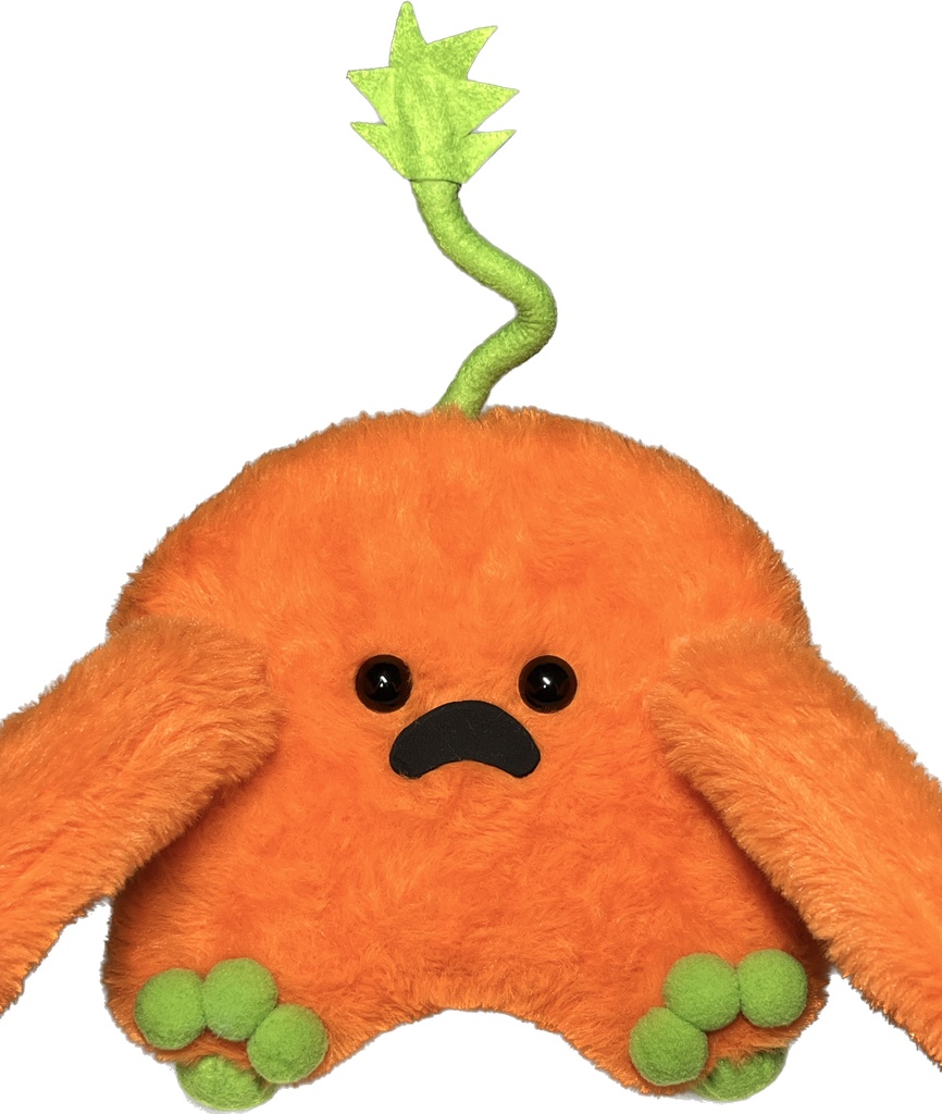 ドールスタンド　もふもふマン　オレンジ×イエローグリーン