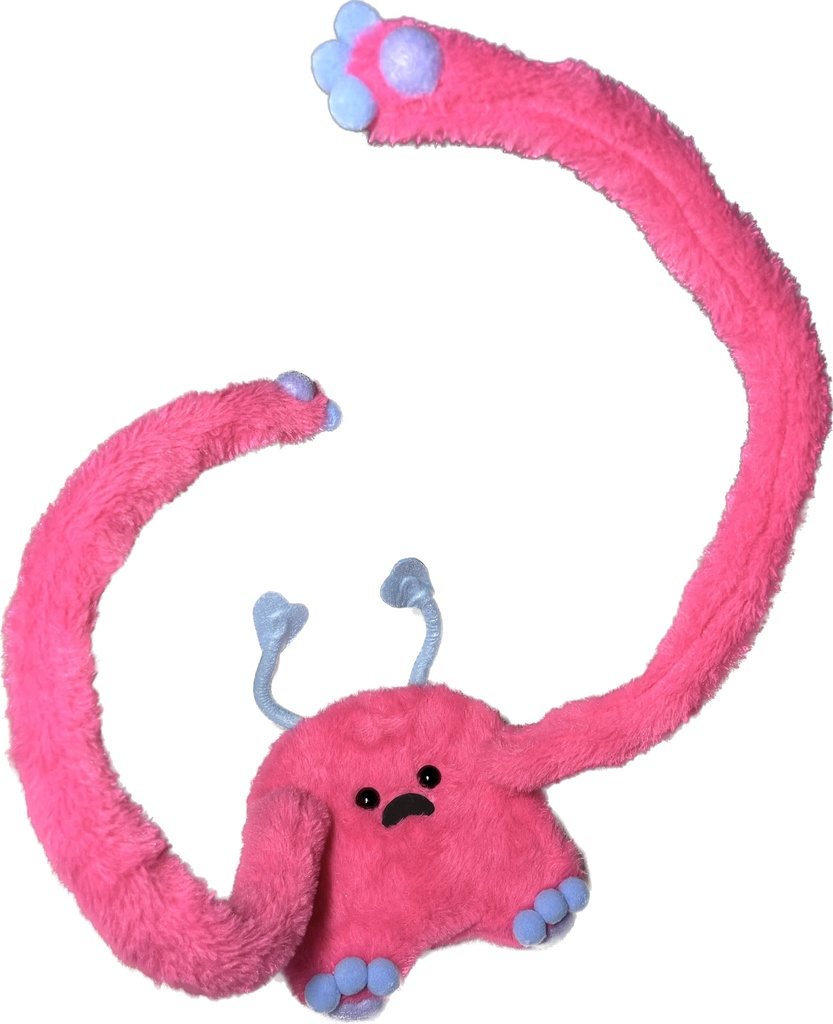 ドールスタンド もふもふマン ビビットピンク×ベビーブルー