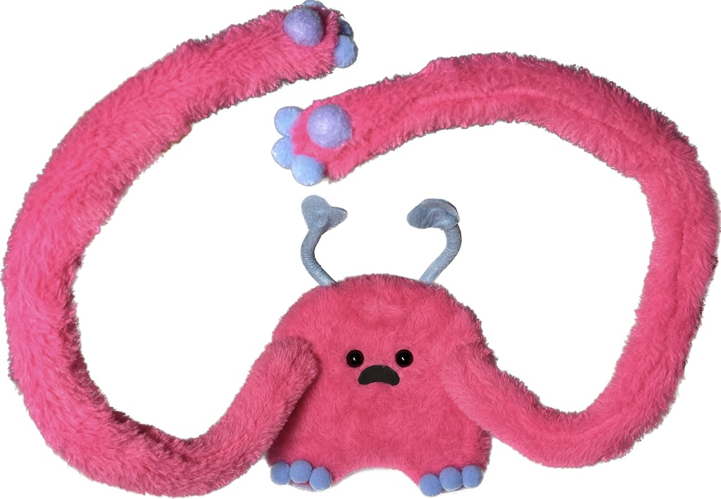 ドールスタンド もふもふマン ビビットピンク×ベビーブルー