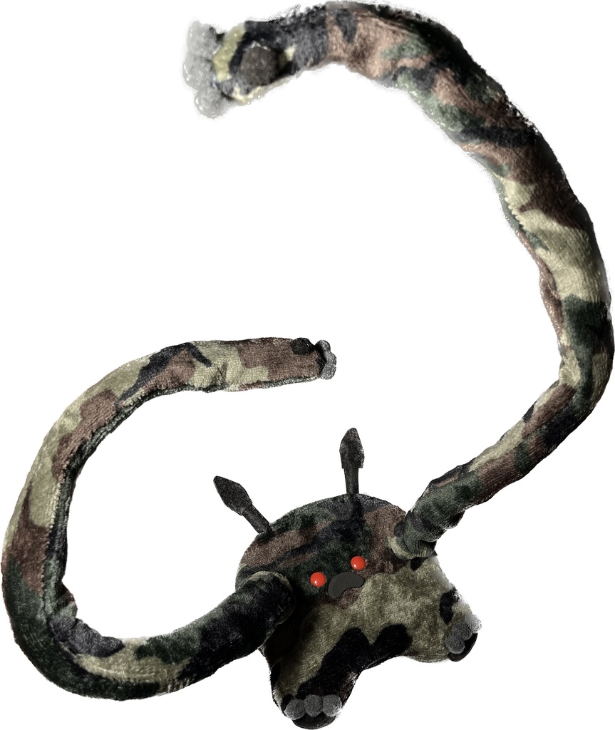 ドールスタンド もふもふマン 迷彩×グレー