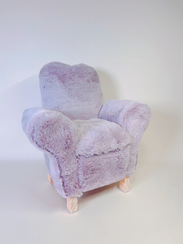 ドールサイズ シングルソファ ちびもふマン付き ラベンダー×ピンク