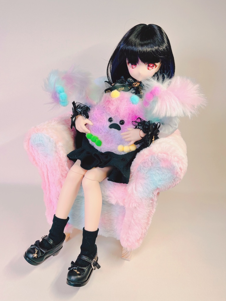 ドールサイズ シングルソファ ちびもふマン付き ミックス×ミックス