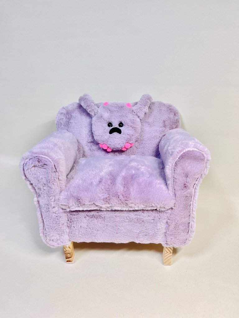 ドールサイズ もふもふミドルソファ ラベンダー