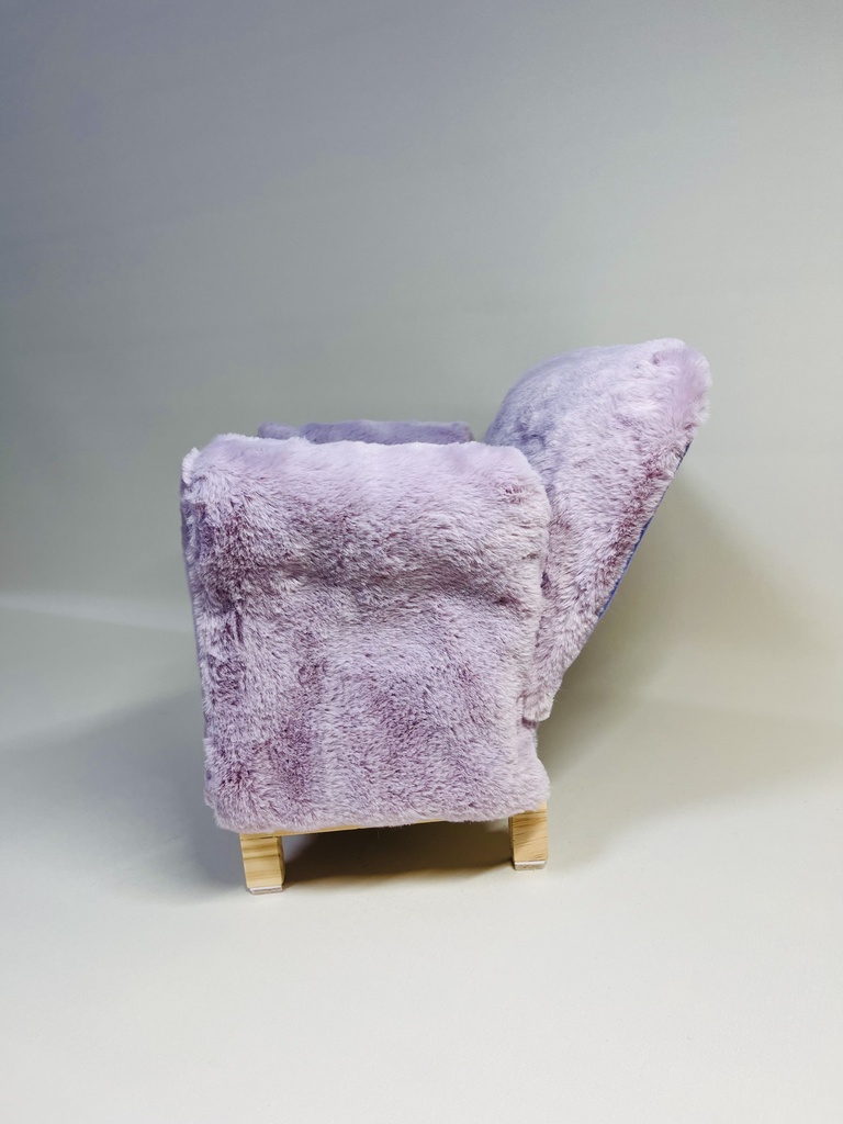 ドールサイズ もふもふミドルソファ ラベンダー