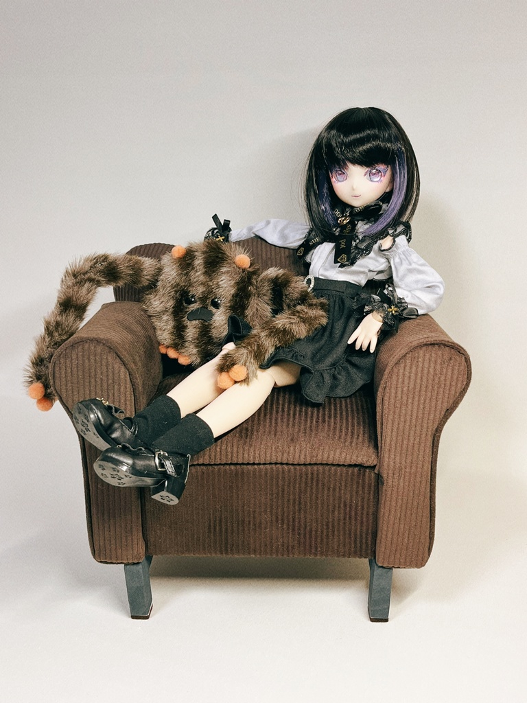 ワケアリ ドールサイズ ミドルソファ コーデュロイブラウン