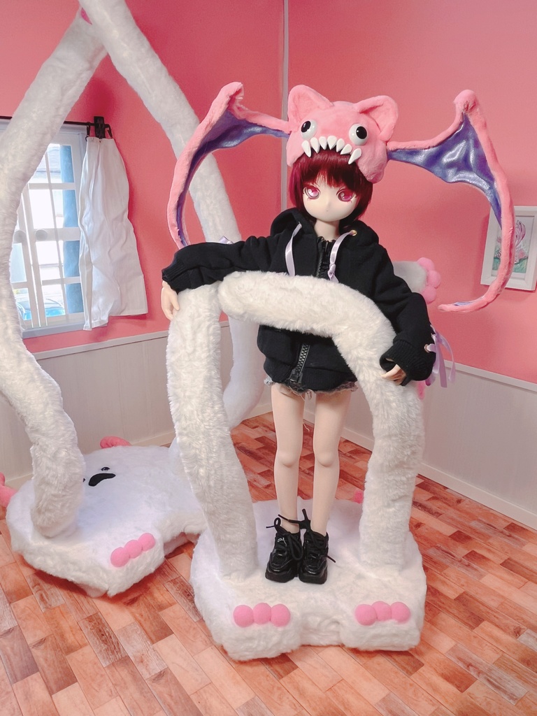 ドールスタンド もふもふマン ベッド変形スペシャルセット ホワイト