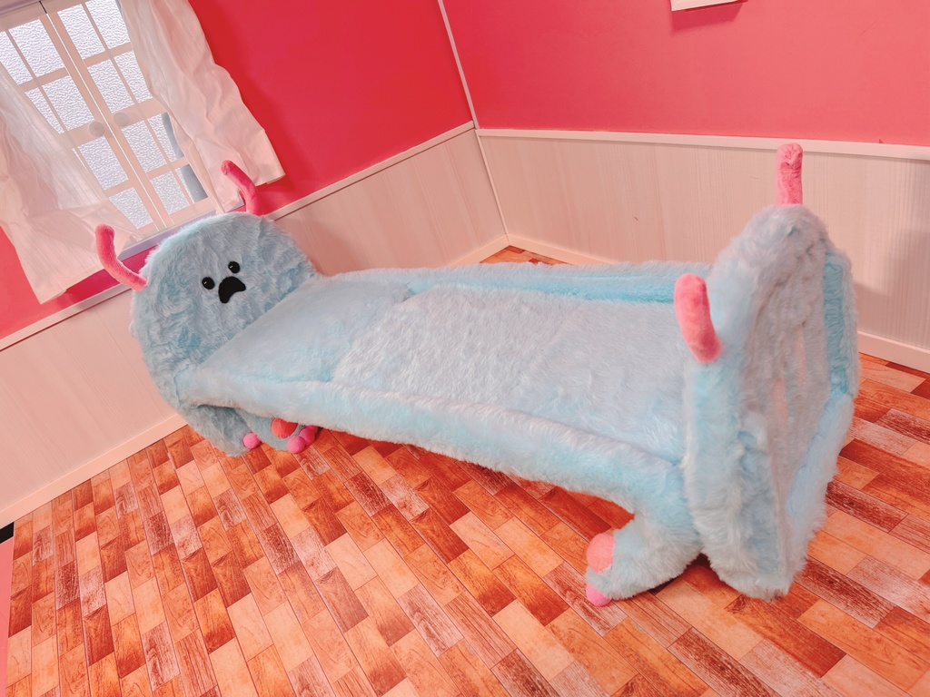 ドールスタンド　もふもふマン ベッド変形スペシャルセット　スカイブルー