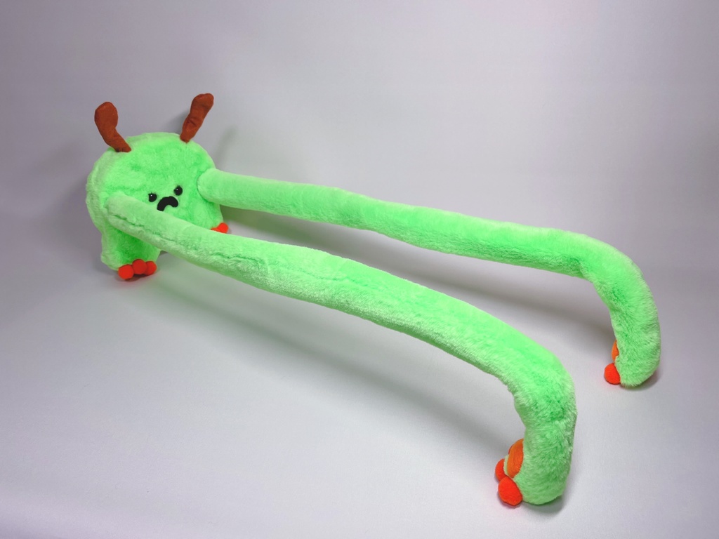 ドールスタンド もふもふマン イエローグリーン×オレンジ