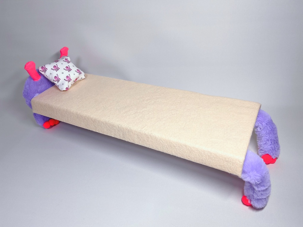 ドールスタンド もふもふマン パープル×ピンク