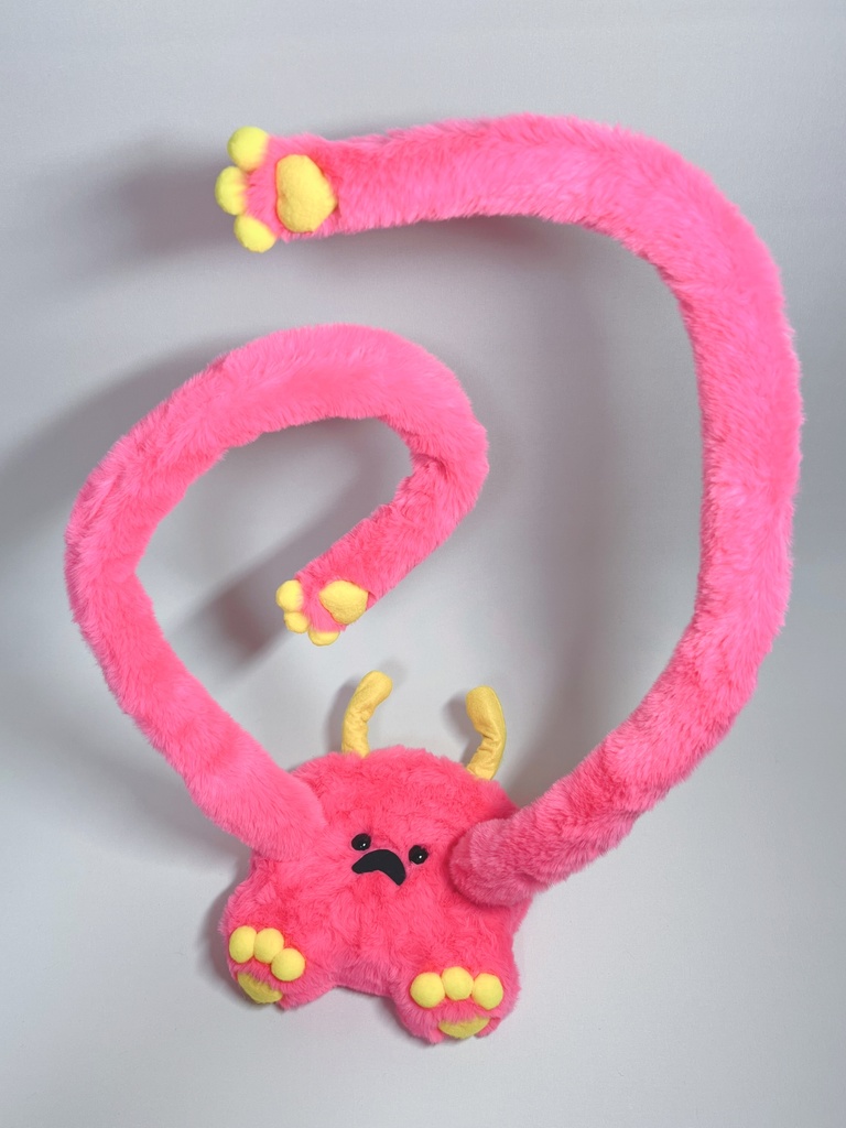 ドールスタンド もふもふマン ピンク×イエロー