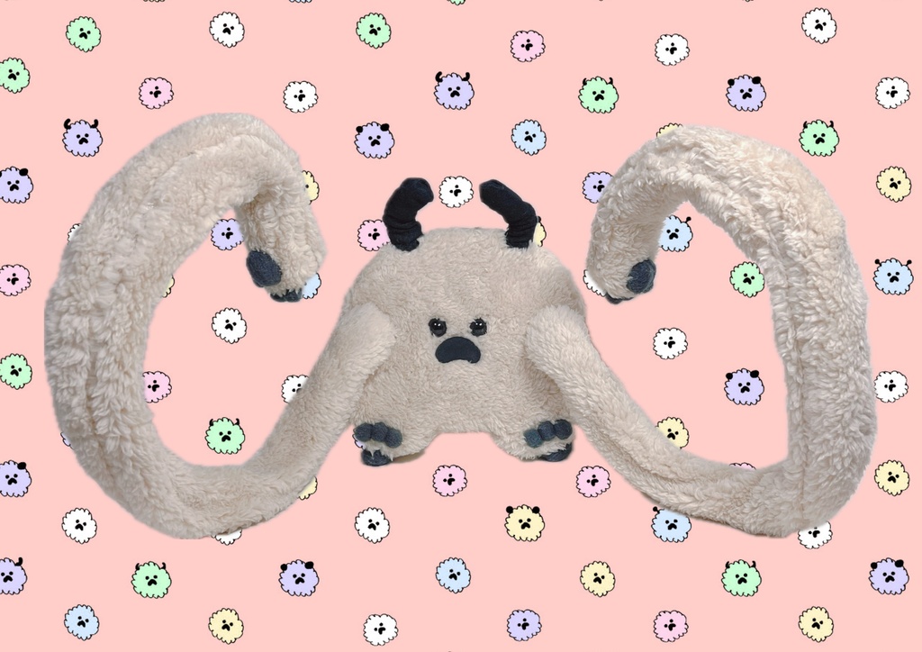 ドールスタンド 支えて!もふもふマン ダストベージュ×ブラック