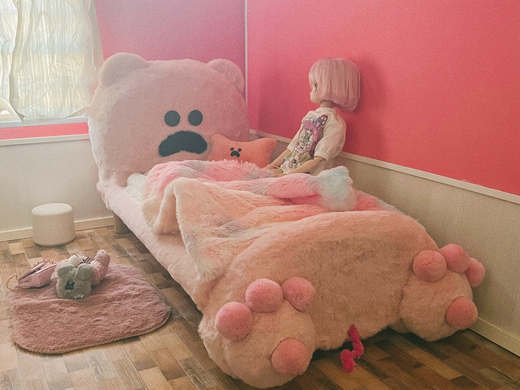 MDD専用　もふもふマン　シングルベッド　ブタピンク