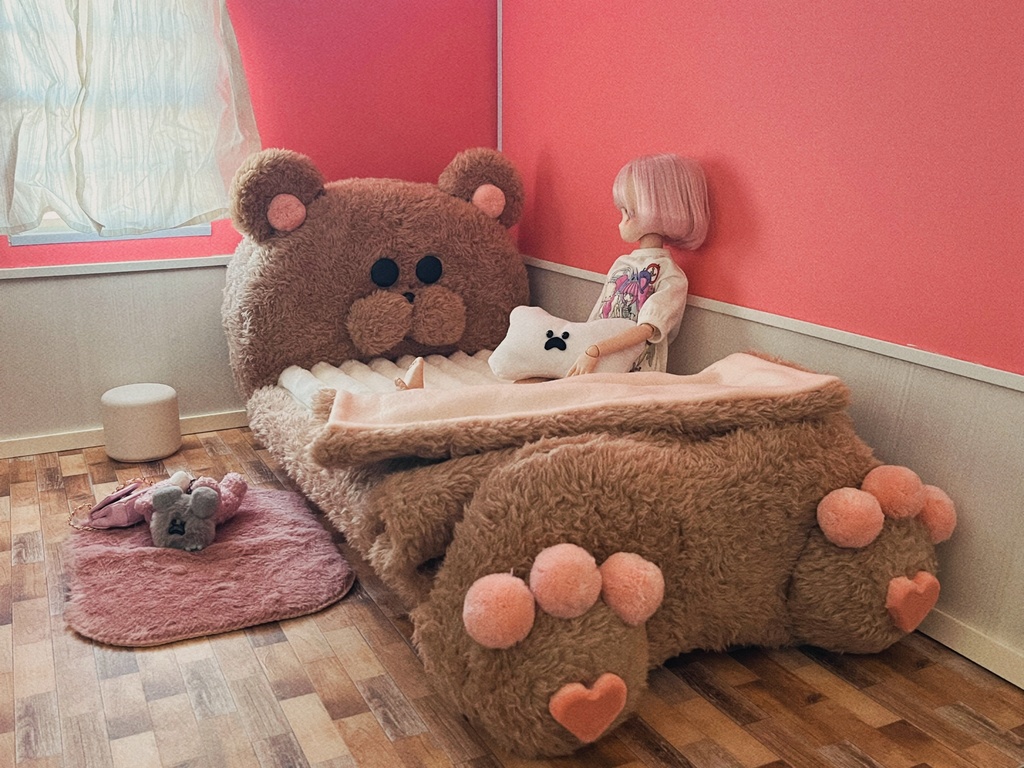 MDD専用 もふもふマン シングルベッド クマ茶