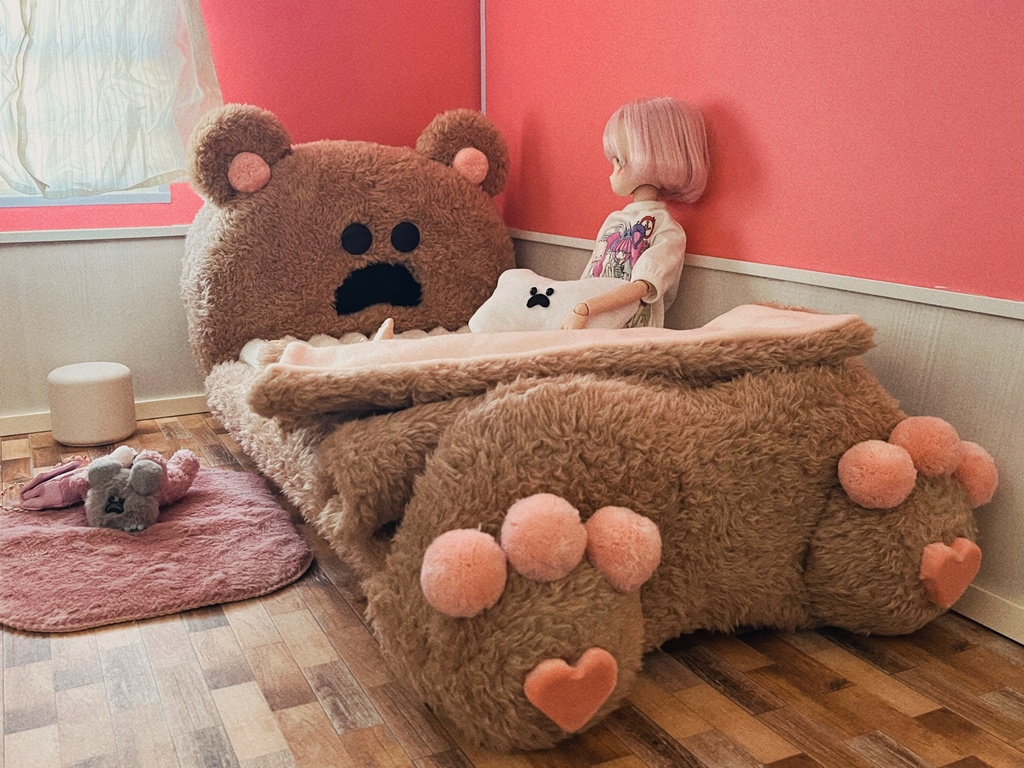 MDD専用　もふもふマン　シングルベッド　クマ茶