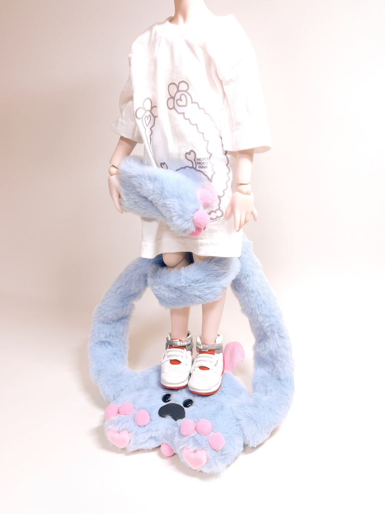 「微妙だよ!ミニもふマン」パステルブルー×ピンク