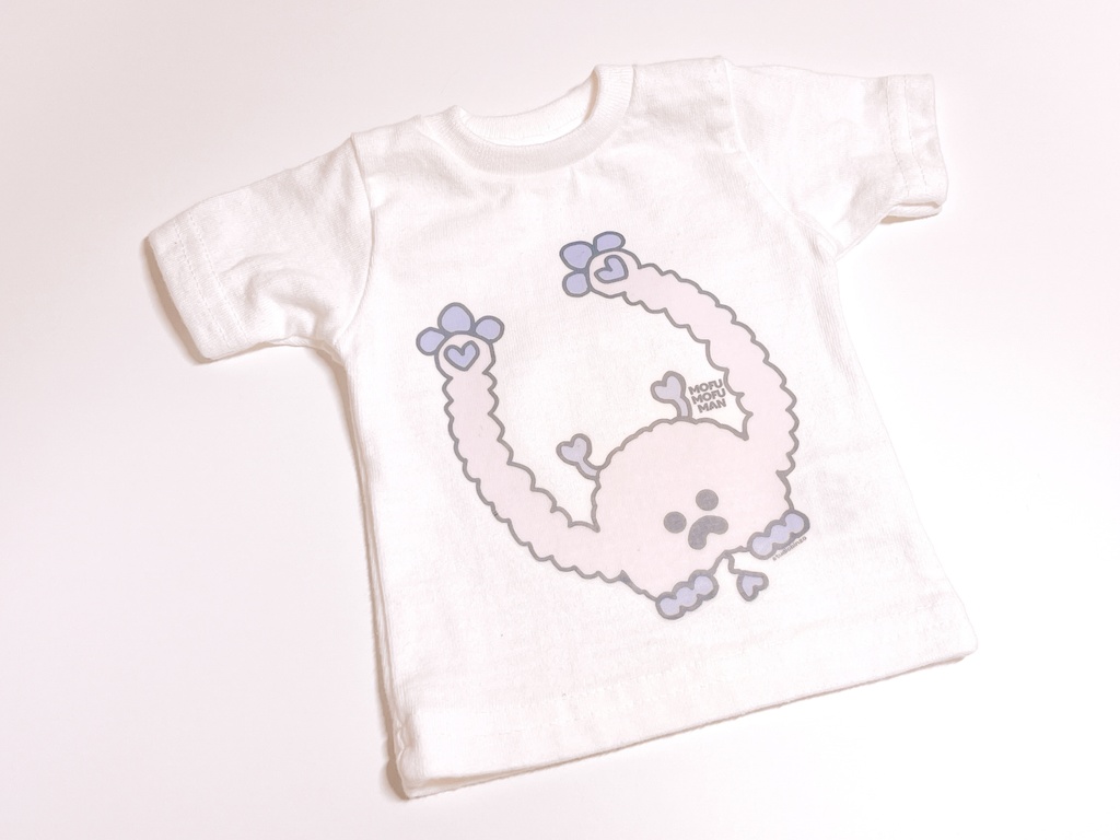 フリーサイズ 「もふもふマン　Tシャツ」 タイプA　ホワイト