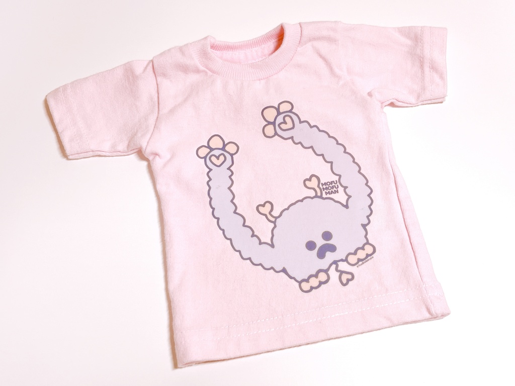 B品フリーサイズ 「もふもふマン　Tシャツ」 タイプB ピンク
