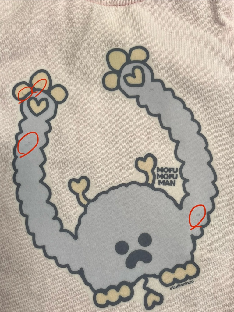 B品フリーサイズ 「もふもふマン　Tシャツ」 タイプB ピンク