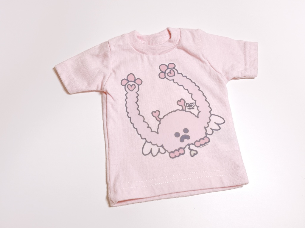 B品　フリーサイズ 「もふもふマン　Tシャツ」 タイプD  ピンク