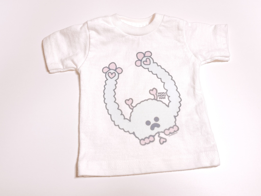 フリーサイズ 「もふもふマン　Tシャツ」 タイプE ホワイト