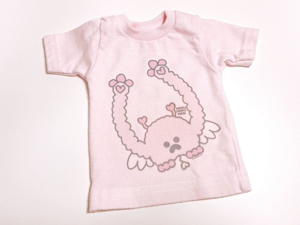 フリーサイズ 「もふもふマン　Tシャツ」 タイプF  ピンク