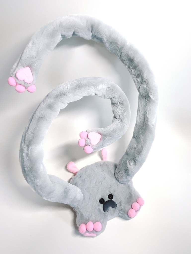 ドールスタンド DXもふもふマン ライトグレー×ピンク