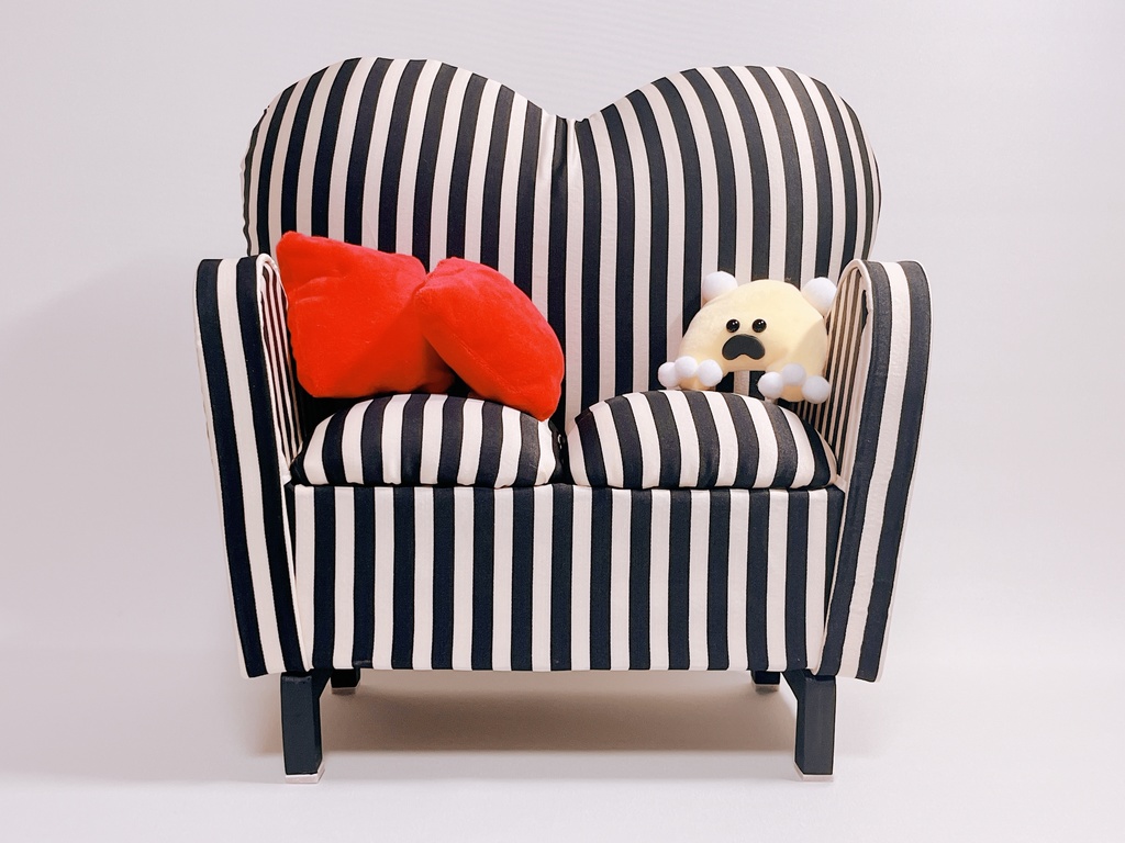 ドールサイズ ダブルソファ ストライプ