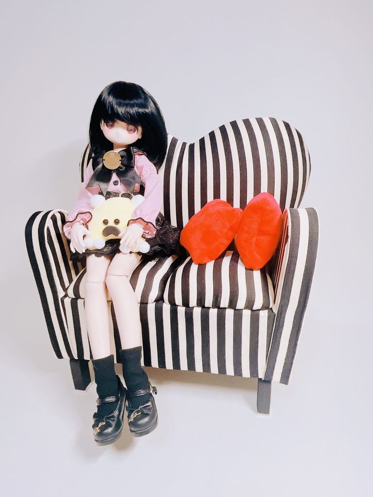 ドールサイズ ダブルソファ ストライプ