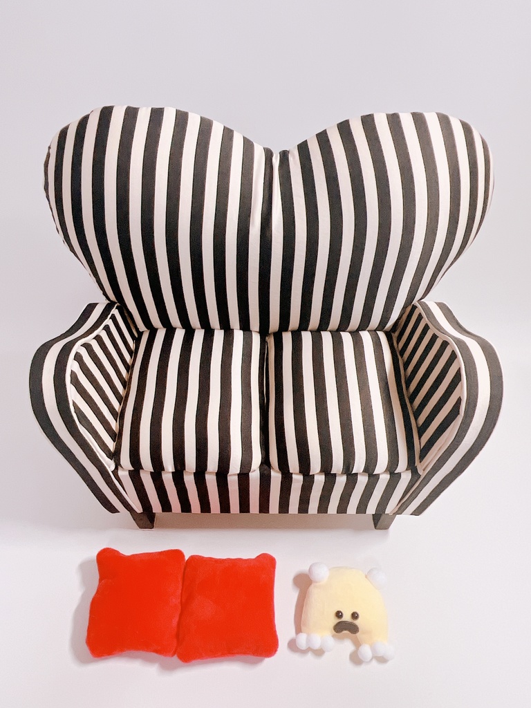 ドールサイズ ダブルソファ ストライプ