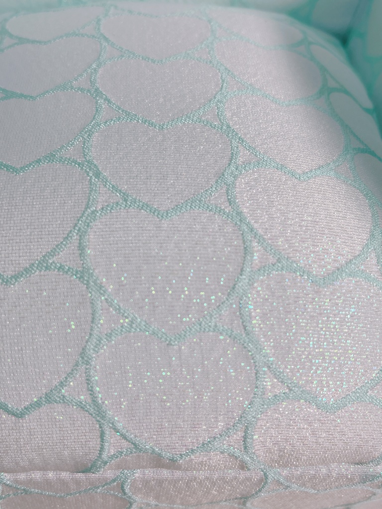 ドールサイズ ダブルソファ ハートラメグリーン