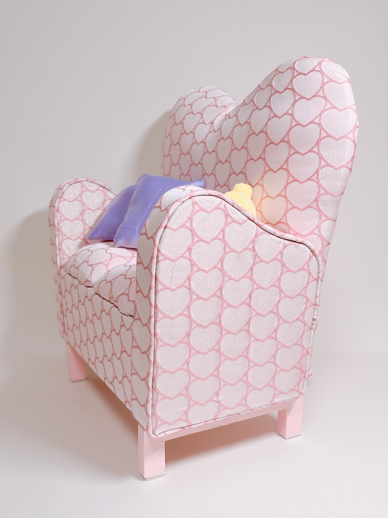 ドールサイズ ダブルソファ ハートラメピンク