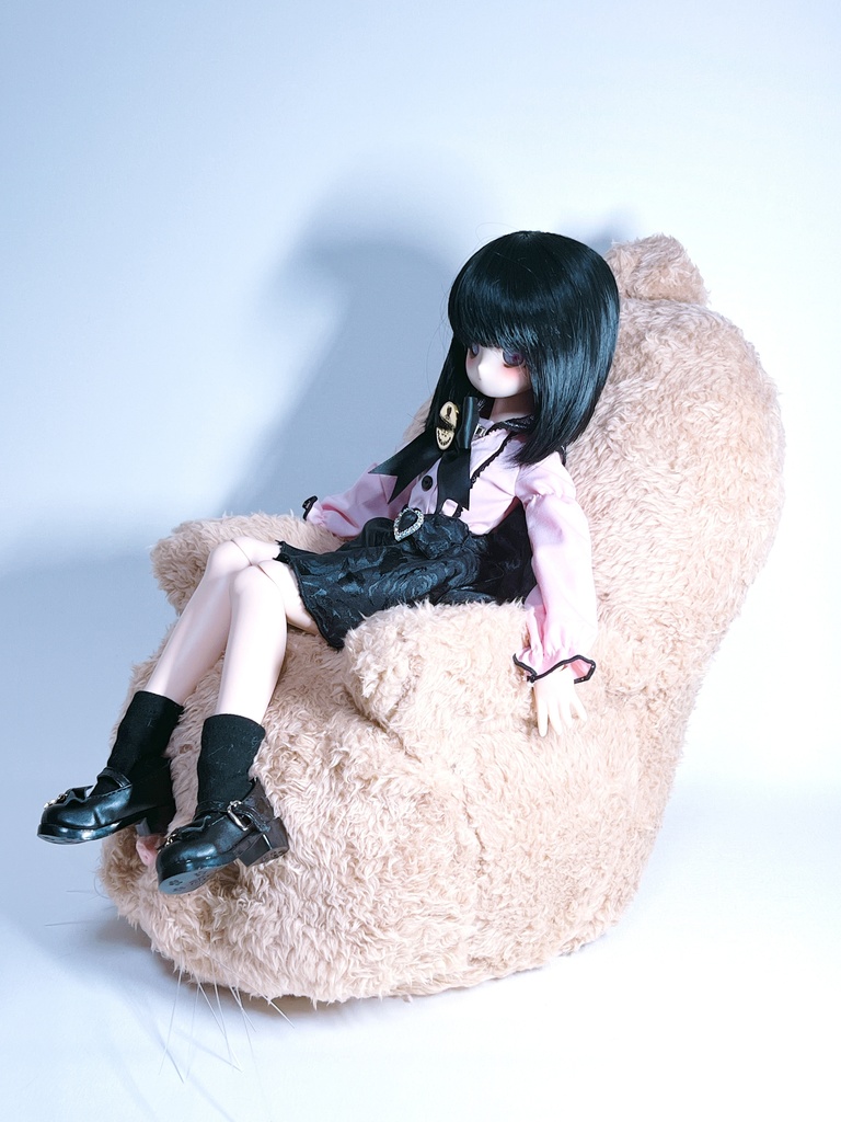 ドールサイズ 猫ちゃんソファ Bタイプ ミルクティー