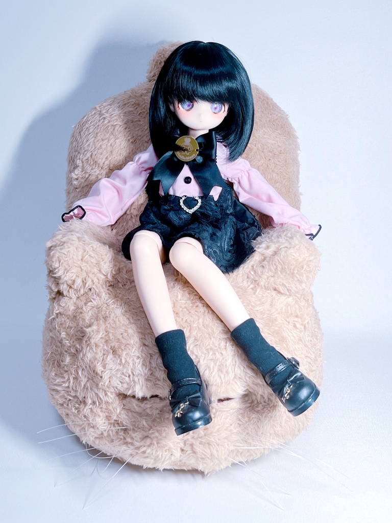 ドールサイズ 猫ちゃんソファ Bタイプ ミルクティー