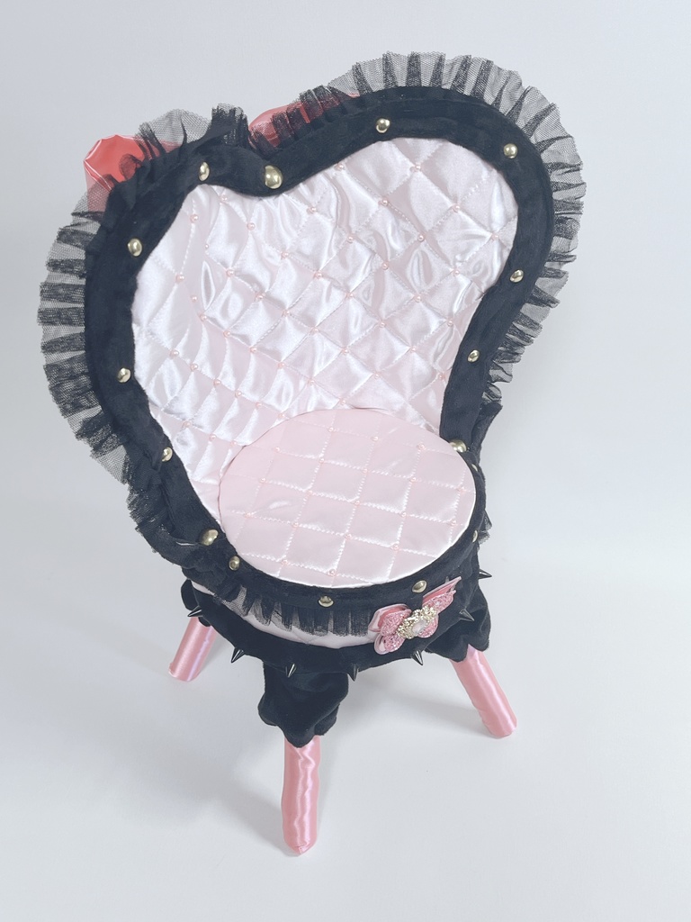 ドールサイズ椅子「Crazy Girl Bomb Chair」ピンク×ブラック