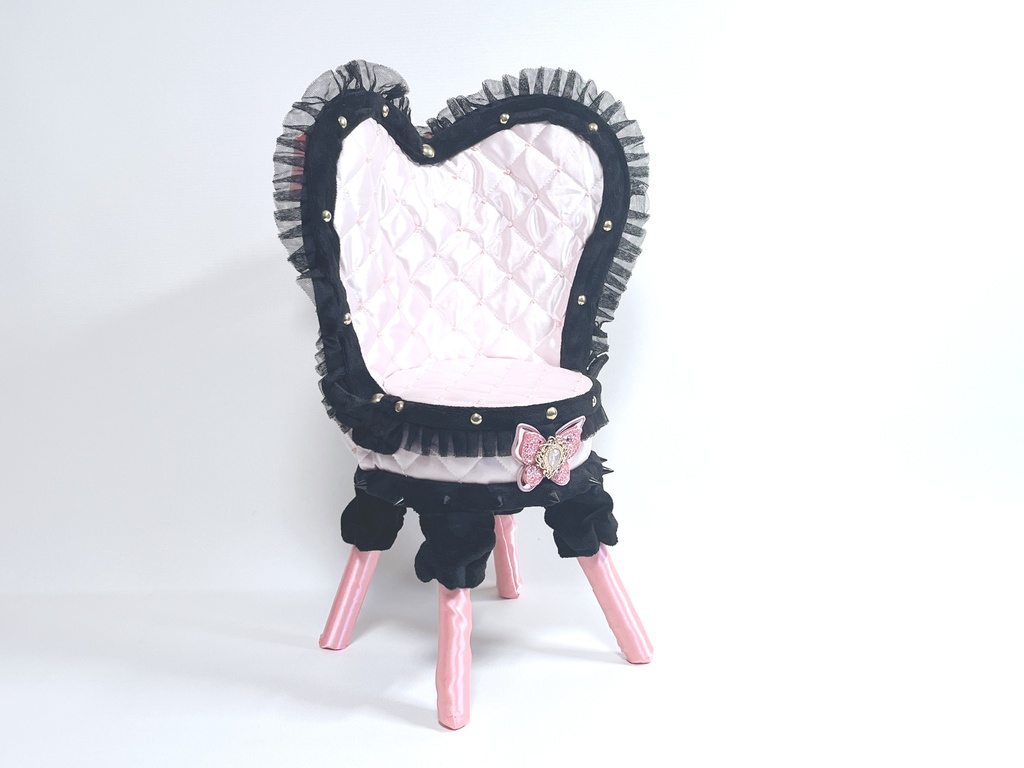 ドールサイズ椅子「Crazy Girl Bomb Chair」ピンク×ブラック