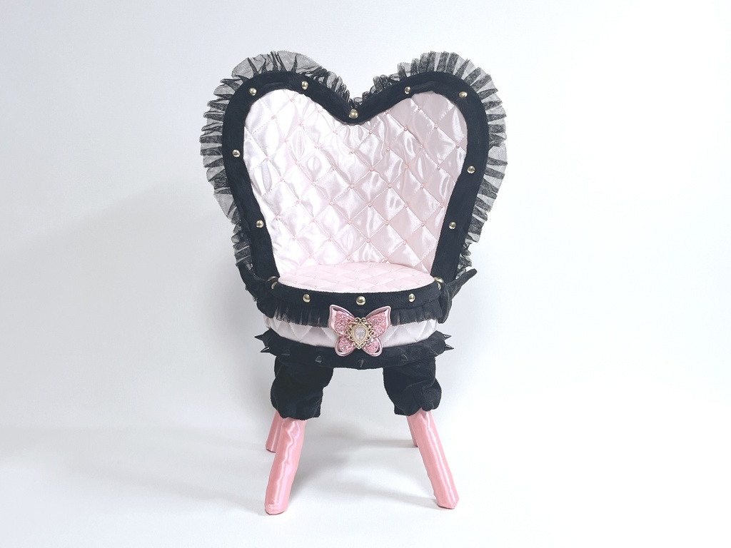 ドールサイズ椅子「Crazy Girl Bomb Chair」ピンク×ブラック