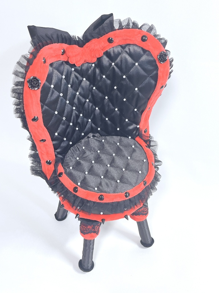 ドールサイズ椅子「Crazy Girl Bomb Chair」ブラック×レッド