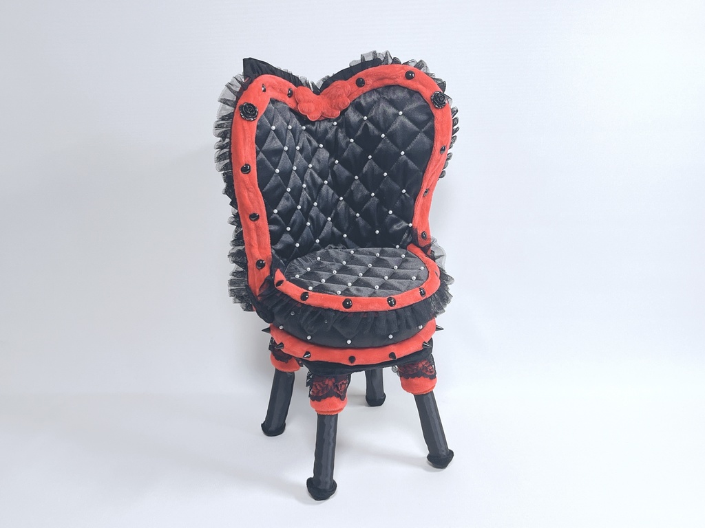 ドールサイズ椅子「Crazy Girl Bomb Chair」ブラック×レッド