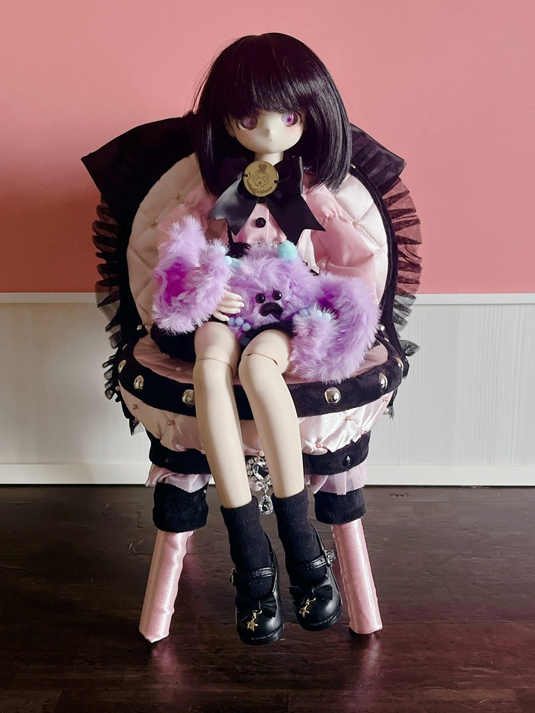 ドールサイズ椅子「Crazy Girl Bomb Chair」Bタイプ ピンク×ブラック