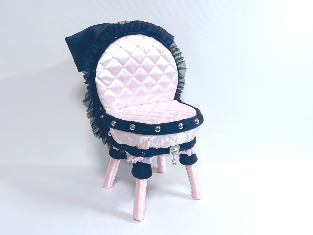ドールサイズ椅子「Crazy Girl Bomb Chair」Bタイプ  ピンク×ブラック