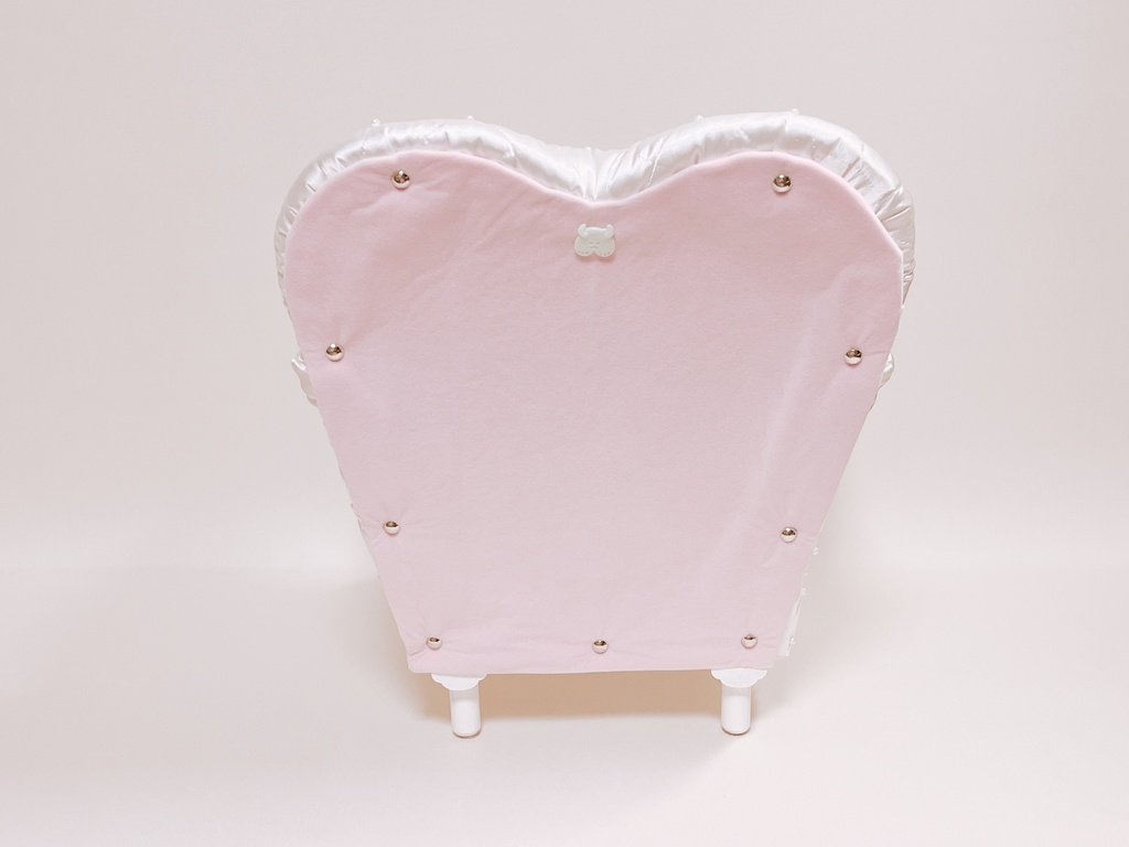 ドールサイズ サテンパールキルトシングルソファ ホワイト バージョン2