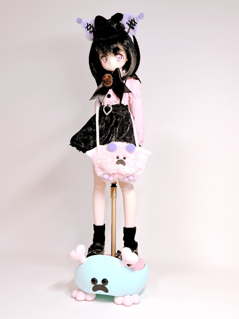 簡易ドールスタンド「もふもふじゃないマン」 Aタイプ ブルー×ピンク
