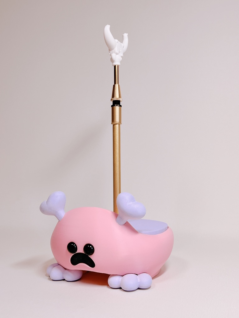 簡易ドールスタンド「もふもふじゃないマン」 Aタイプ ピンク×パープル
