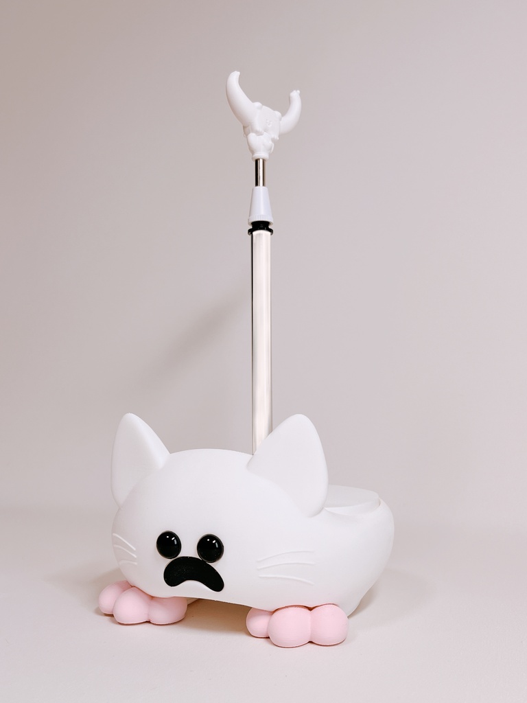 簡易ドールスタンド 「もふもふじゃないマン」 Aタイプ カラー:もふもふニャンホワイト×ピンク